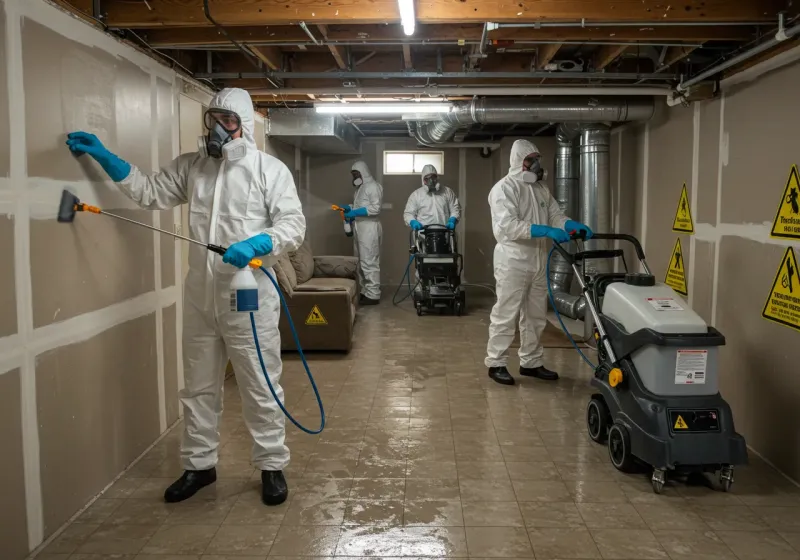 Basement Moisture Removal and Structural Drying process in Bonsall, CA